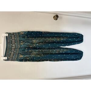 Gypsy Rose Handmade Bohemian Print Elastic Waist Pants S/M